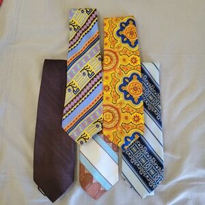 Vintage Mens Tie Lot of 5 Marshall Field John Weitz Geometric Paisley Silk Blend
